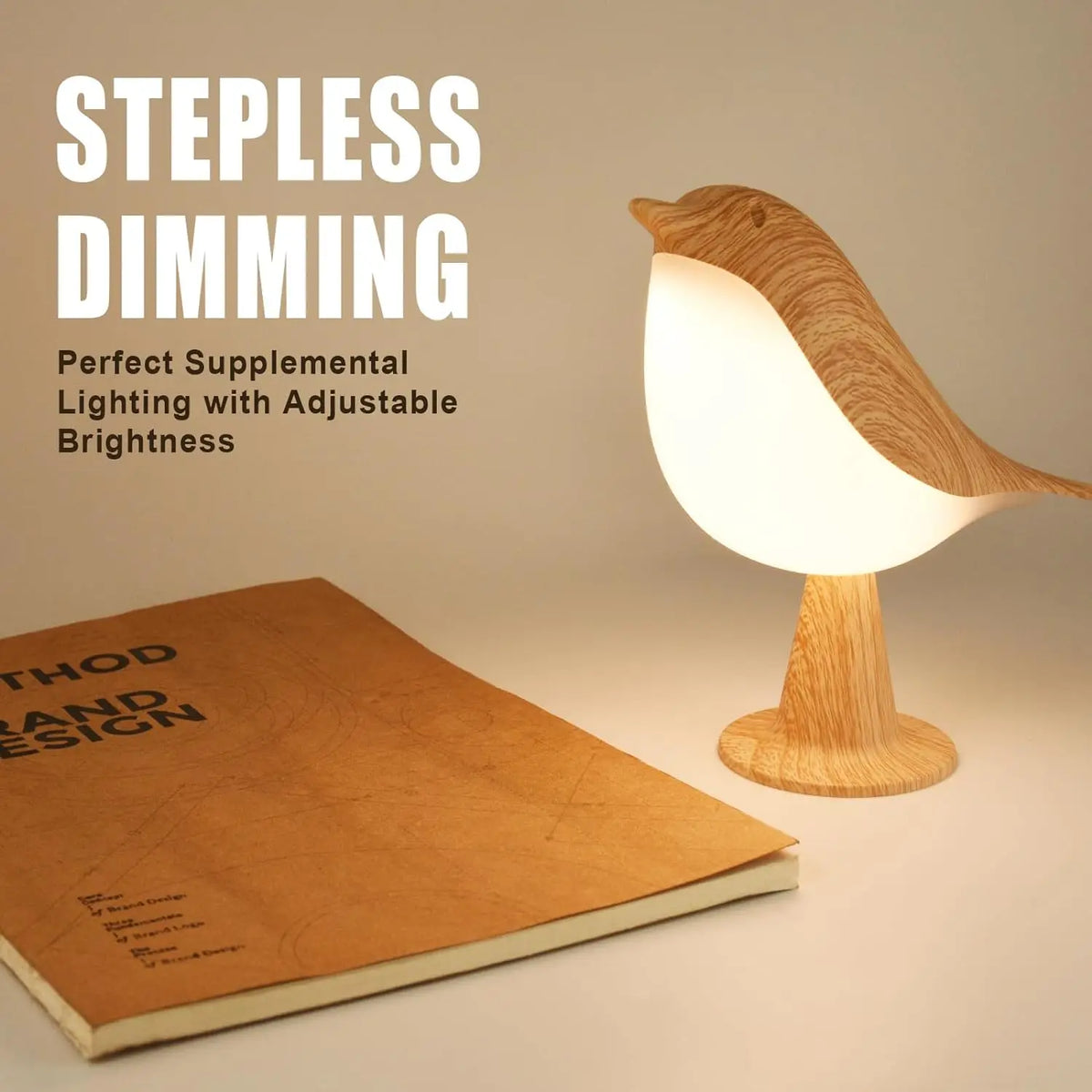 Rechargeable LED Bird Table Lamp, Touch-Control Night Light with ABS Body, 5V Power and Included Bulb for Holiday Décor - product view 6