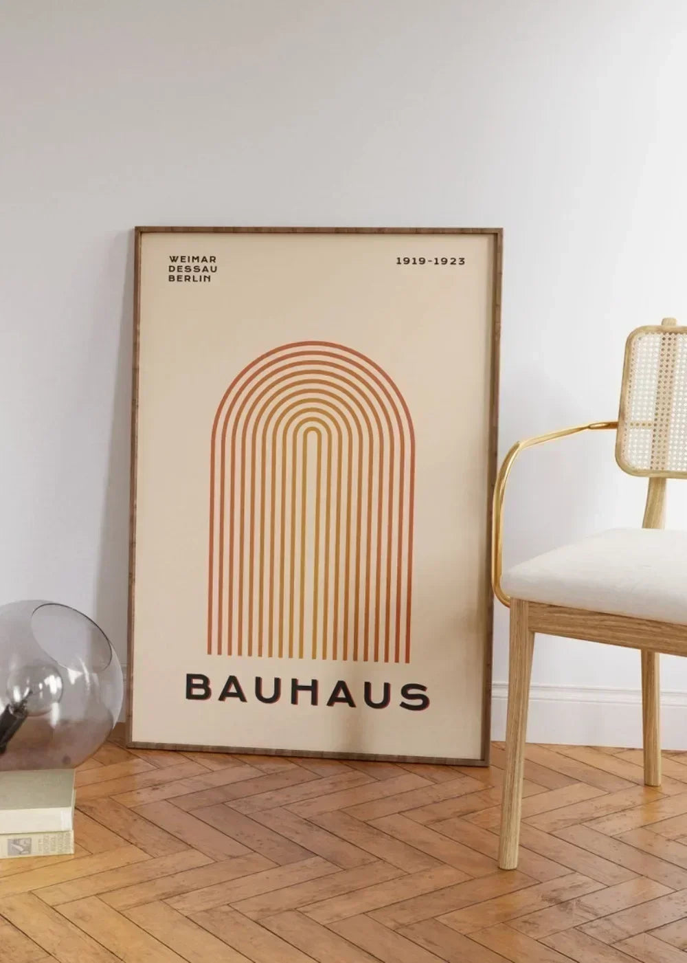 Set of 3 Canvas Prints, Bauhaus Geometric Wall Art, Classical Vertical Rectangle Posters, Four Sizes - product view 5