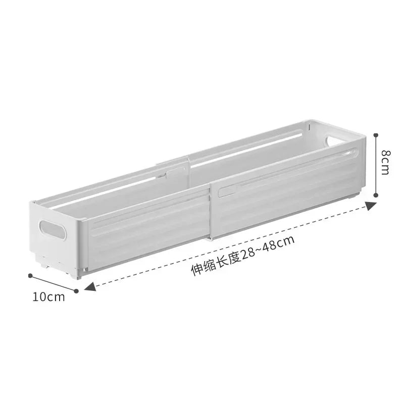 Stackable Pantry Bin, Adjustable Rectangular Plastic Storage Box in White or Cream, Small, Medium or Large for Cabinets - product view 2