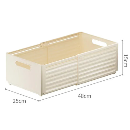 Stackable Pantry Bin, Adjustable Rectangular Plastic Storage Box in White or Cream, Small, Medium or Large for Cabinets - product view 6