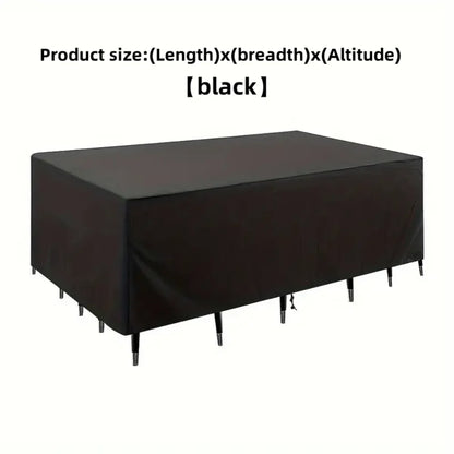 Outdoor Furniture Cover, Waterproof Dustproof Polyester Patio Protection, Silver or Black, Multiple Sizes for Tables and Seating - product view 2