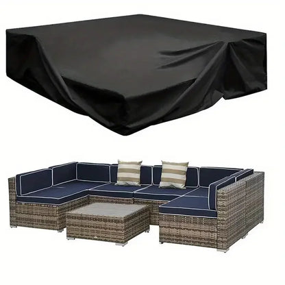 Outdoor Furniture Cover, Waterproof Dustproof Polyester Patio Protection, Silver or Black, Multiple Sizes for Tables and Seating - product view 3