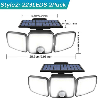 Solar Security Light, 3000 lm Dual PIR Motion Sensor, 3 Modes, 270° Coverage, 7000K LED Floodlight - product view 4