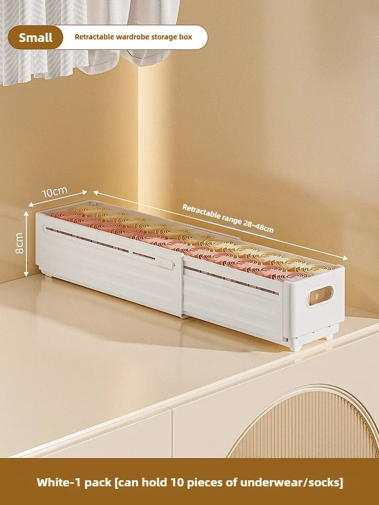 Adjustable Stackable Pantry Bin, Foldable Plastic Closet Organizer for Clothes, Kitchen Cabinets and Wardrobe Storage - product view 1