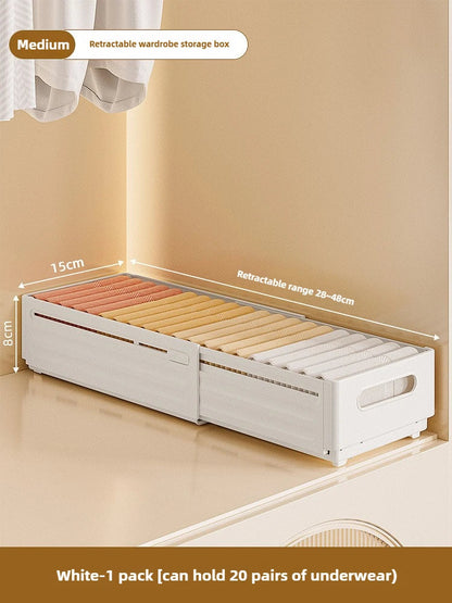 Adjustable Stackable Pantry Bin, Foldable Plastic Closet Organizer for Clothes, Kitchen Cabinets and Wardrobe Storage - product view 2