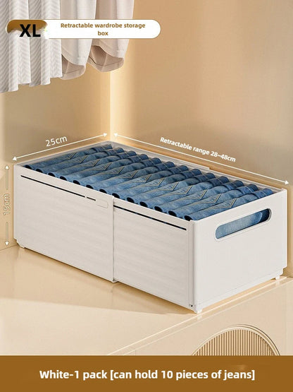 Adjustable Stackable Pantry Bin, Foldable Plastic Closet Organizer for Clothes, Kitchen Cabinets and Wardrobe Storage - product view 3