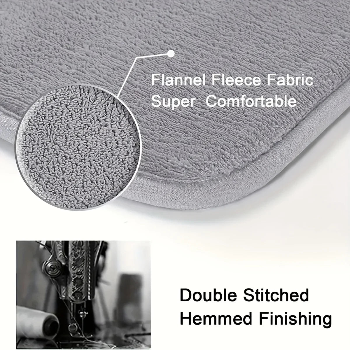 Bathroom Rug, Special-Shaped Polyester Floor Mat, Absorbent Non-Slip Toilet and Shower Room Mat in 2 Sizes - product view 5