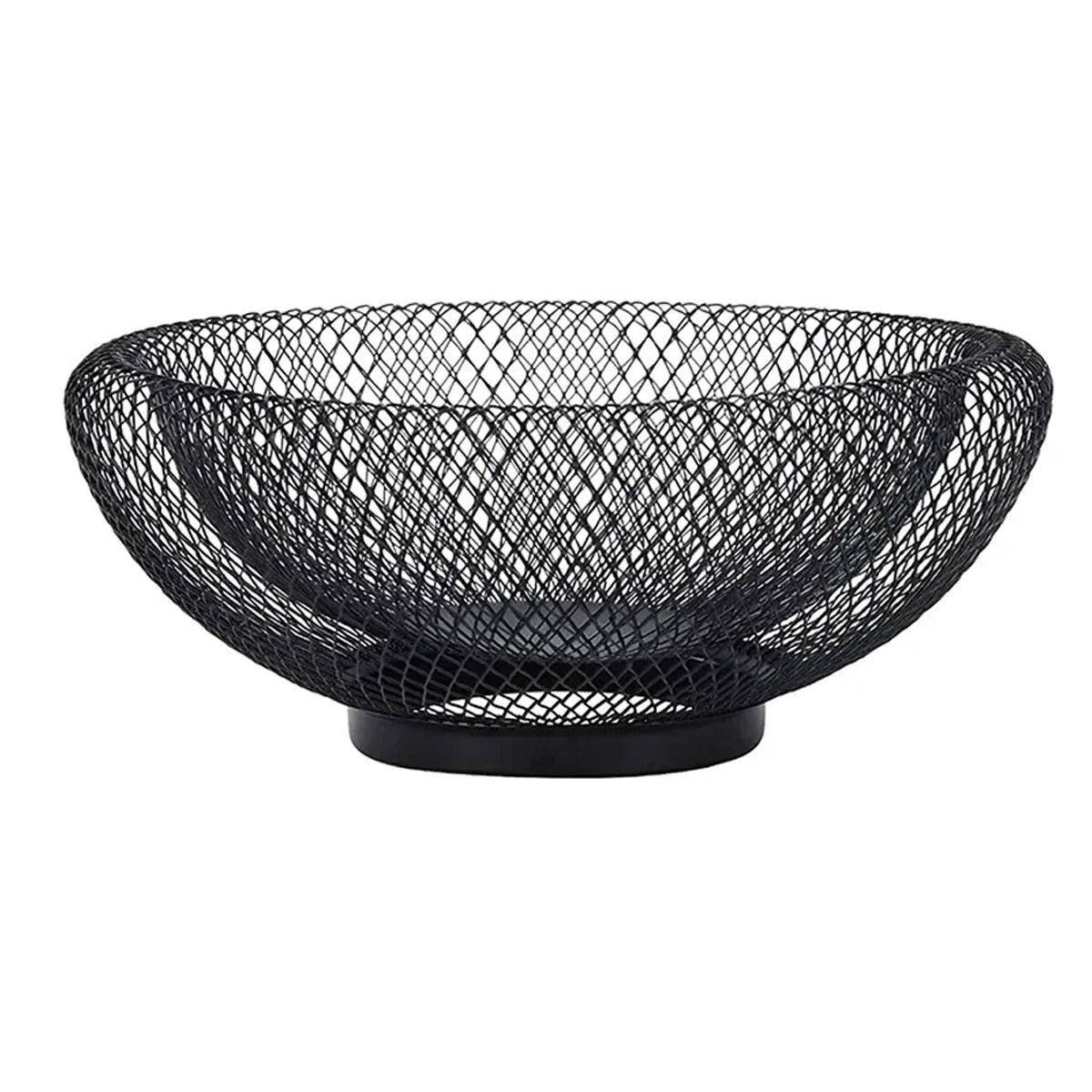 Black Metal Wire Fruit Basket, 10 x 5.1 Inch Decorative Countertop Storage Bowl for Kitchen, Dining Table and Home Décor - product view 1