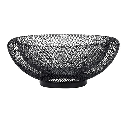 Black Metal Wire Fruit Basket, 10 x 5.1 Inch Decorative Countertop Storage Bowl for Kitchen, Dining Table and Home Décor - product view 1