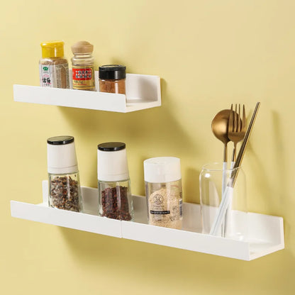 Corner Shower Shelf, White ABS Plastic Adhesive Caddy, Single-Tier No-Drill Wall-Mounted Bathroom Organizer - product view 5