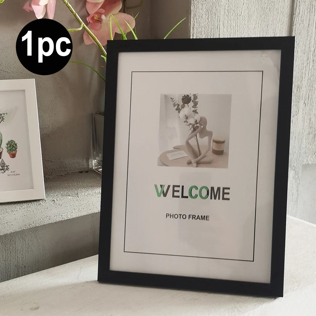 Gallery Picture Frame Set, Wood Rectangle Frames, Tabletop or Wall Mount, Multiple Sizes and 1- or 3-Piece Options - product view 1