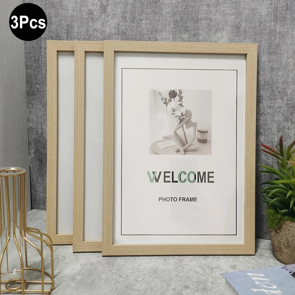 Gallery Picture Frame Set, Wood Rectangle Frames, Tabletop or Wall Mount, Multiple Sizes and 1- or 3-Piece Options - product view 4