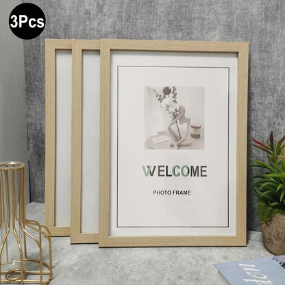 Gallery Picture Frame Set, Wood Rectangle Frames, Tabletop or Wall Mount, Multiple Sizes and 1- or 3-Piece Options - product view 4