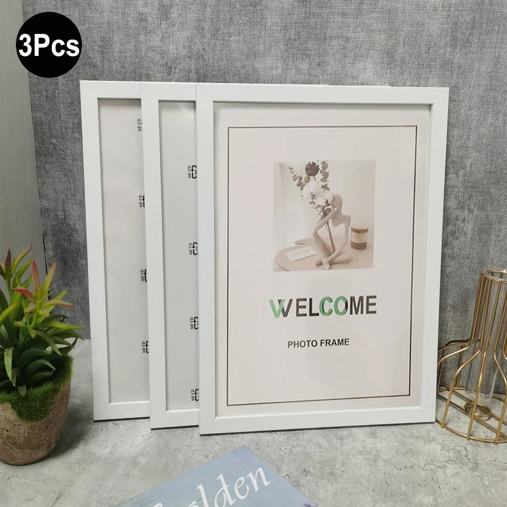 Gallery Picture Frame Set, Wood Rectangle Frames, Tabletop or Wall Mount, Multiple Sizes and 1- or 3-Piece Options - product view 5