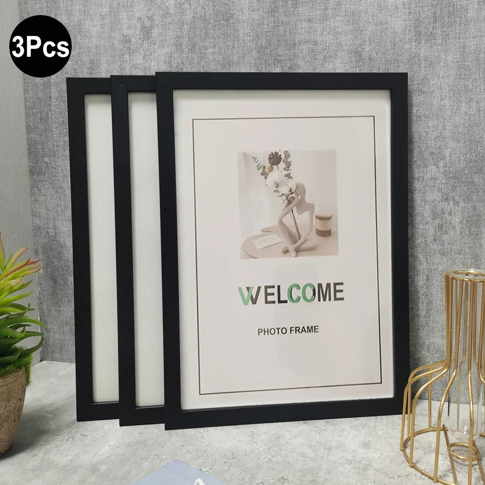 Gallery Picture Frame Set, Wood Rectangle Frames, Tabletop or Wall Mount, Multiple Sizes and 1- or 3-Piece Options - product view 6