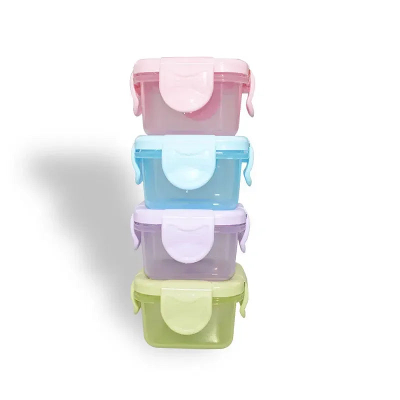 4-Piece Mini Food Storage Containers, 60 ml Airtight Leakproof Lidded Bowls for Condiments, Sauces and Freezer Use - product view 1