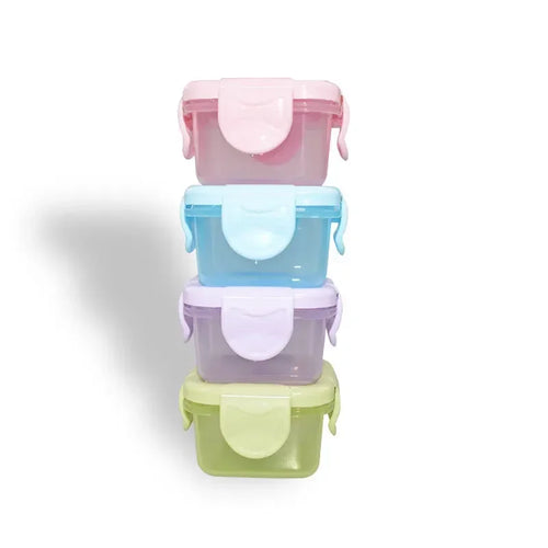 4-Piece Mini Food Storage Containers, 60 ml Airtight Leakproof Lidded Bowls for Condiments, Sauces and Freezer Use - product view 1
