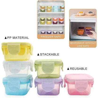 4-Piece Mini Food Storage Containers, 60 ml Airtight Leakproof Lidded Bowls for Condiments, Sauces and Freezer Use - product view 3