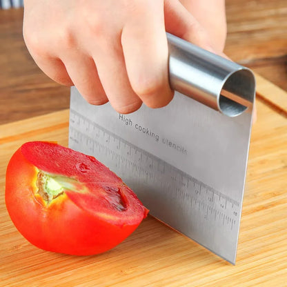 Stainless Dough Scraper with Measuring Scale, Pizza Cutter, Bread Separator and Pastry Chopper for Baking - product view 6