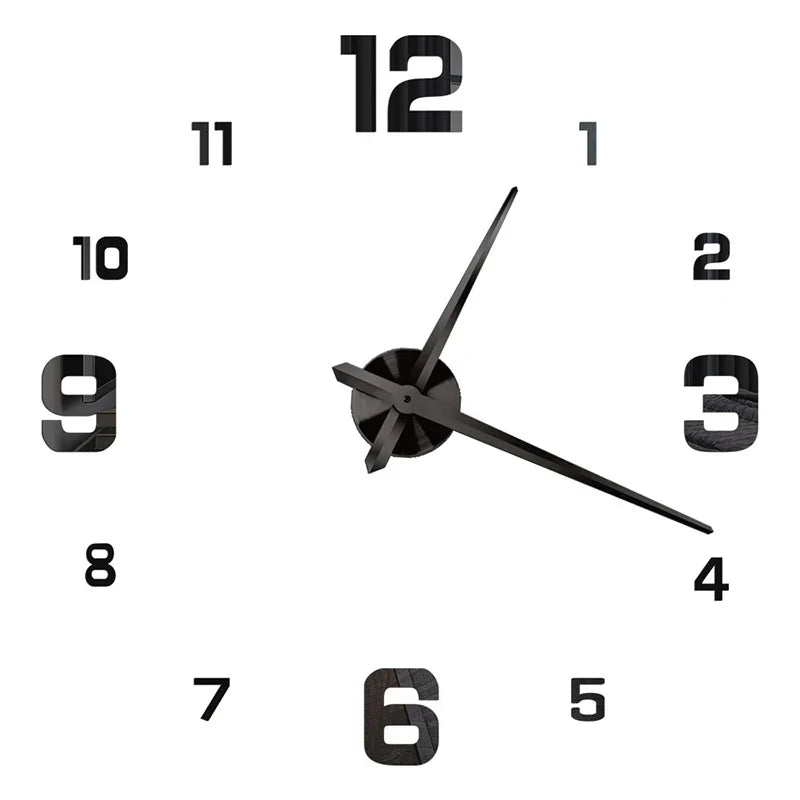 DIY Acrylic Wall Clock, Circular Frameless 3D Mirror Design, Silent Mute Feature, 37 or 47 Inch Size Options - product view 1