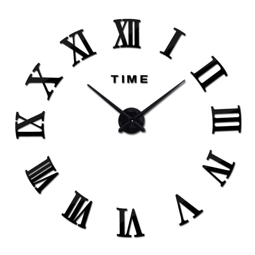 DIY Acrylic Wall Clock, Circular Frameless 3D Mirror Design, Silent Mute Feature, 37 or 47 Inch Size Options - product view 5