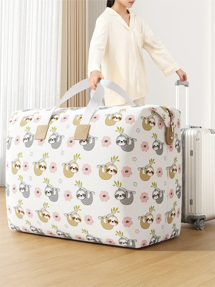 Foldable Quilt Storage Bag, Large-Capacity Polyester Clothing Organizer with Zipper and Reinforced Handle, S–L Options - product view 2