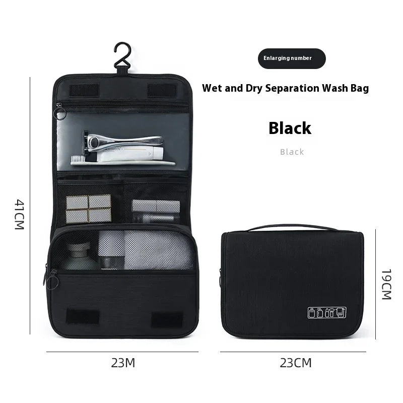 Hanging Toiletry Bag, Foldable Box-Shape Cosmetic Case with Solid Design for Business Trips and Travel Organization - product view 1