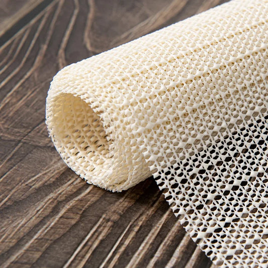 Rubber Rug Pad, Striped Non-Slip Floor Underlay, Milky White Modern Mat for Bathroom, Multiple Sizes from 20 x 20 cm to 300 x 200 cm - product view 1