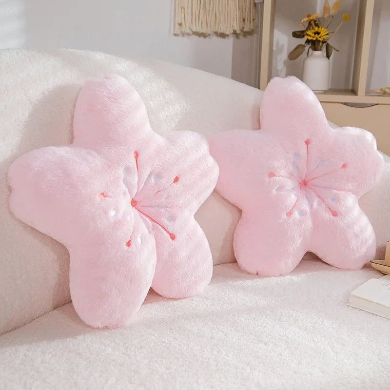Round Cherry Blossom Decorative Pillow, Soft Pink Polyester Cushion with Polyester Fiber Filling for Bedding and Décor - product view 3