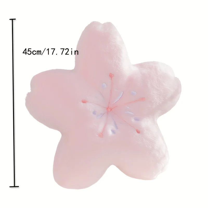 Round Cherry Blossom Decorative Pillow, Soft Pink Polyester Cushion with Polyester Fiber Filling for Bedding and Décor - product view 5