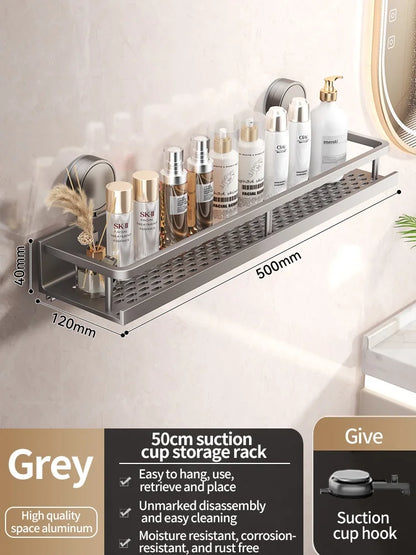 No Drill Suction Cup Bathroom Shelf, adhesive shower caddy product view 3
