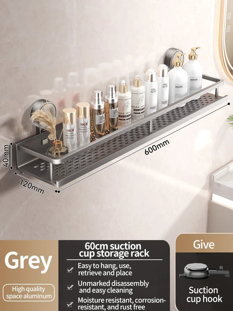 No Drill Suction Cup Bathroom Shelf, adhesive shower caddy product view 4