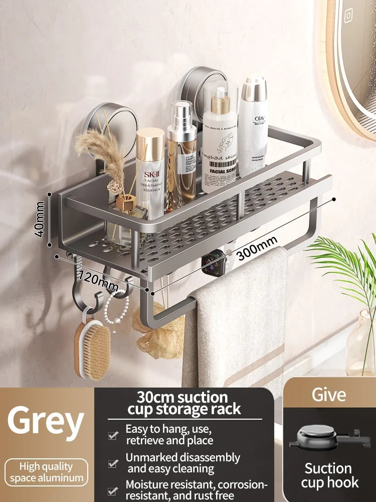 No Drill Suction Cup Bathroom Shelf, adhesive shower caddy product view 5