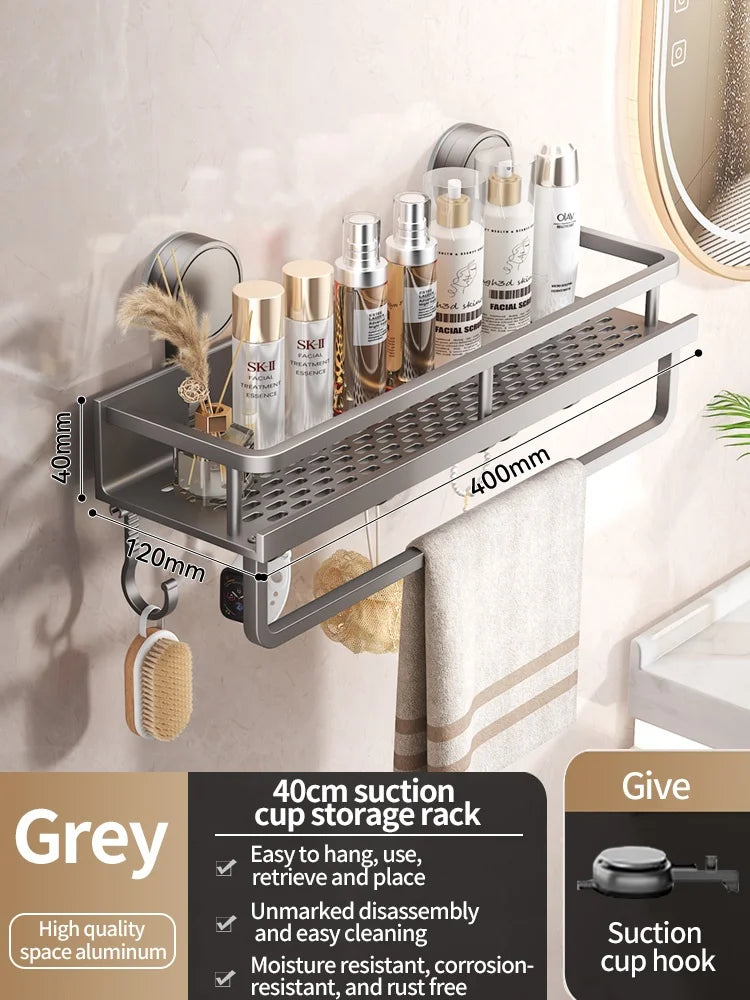 No Drill Suction Cup Bathroom Shelf, adhesive shower caddy product view 6