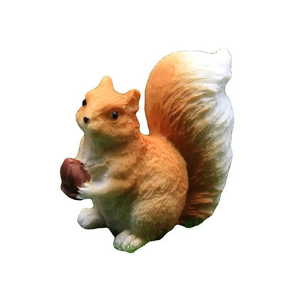 Resin Squirrel Garden Statue, Realistic Decorative Sculpture, Small Planter Ornament in Two Size Options - product view 2