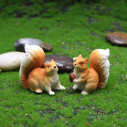 Resin Squirrel Garden Statue, Realistic Decorative Sculpture, Small Planter Ornament in Two Size Options - product view 5