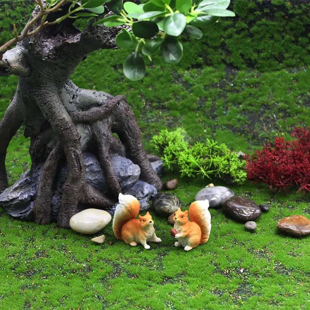 Resin Squirrel Garden Statue, Realistic Decorative Sculpture, Small Planter Ornament in Two Size Options - product view 6