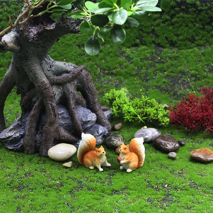 Resin Squirrel Garden Statue, Realistic Decorative Sculpture, Small Planter Ornament in Two Size Options - product view 6