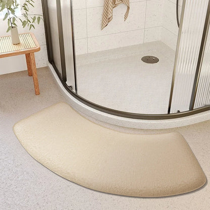 Curved Bathroom Mat, Thick Sponge-Like Absorbent Polyester Foot Pad, Non-Slip Dirt-Resistant 400 x 1000 mm - product view 1