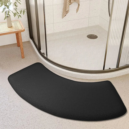 Curved Bathroom Mat, Thick Sponge-Like Absorbent Polyester Foot Pad, Non-Slip Dirt-Resistant 400 x 1000 mm - product view 4