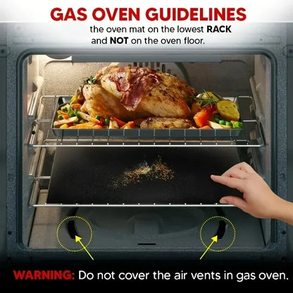 Reusable Silicone Baking Mat Set, 2 Non-Stick Oven Liners, 33 x 40 cm Heat-Resistant Mats for Oven, Air Fryer and Grill - product view 3