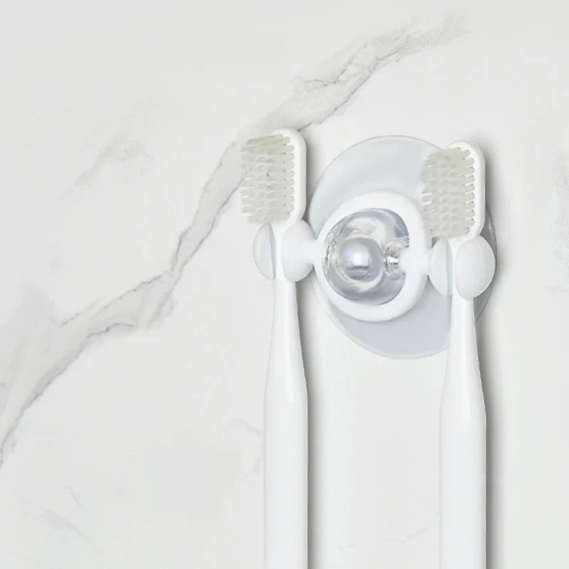 Suction Cup Toothbrush Wall Holder, Toothbrush Storage Rack and Wall Shelf, Blue or White - product view 4