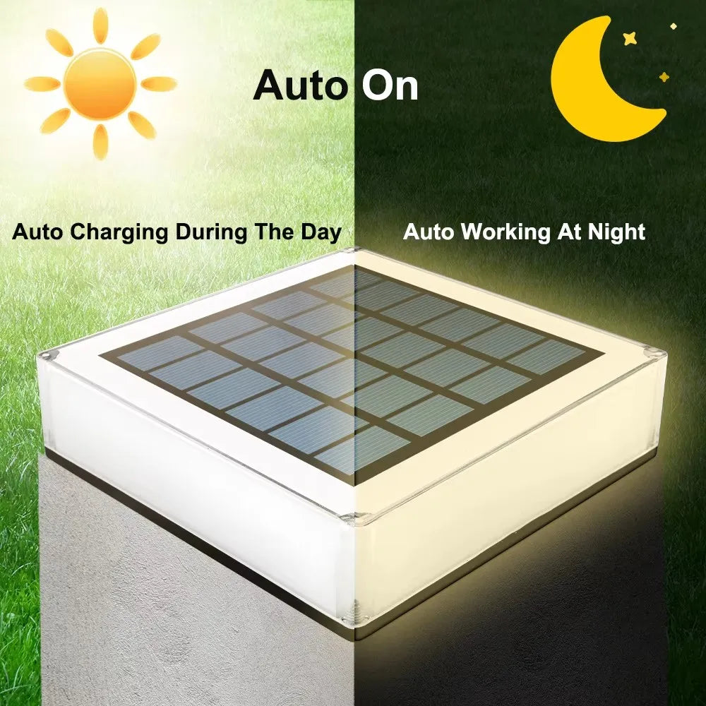 Solar Post Cap Light, LED Garden Column Lamp, 7 Colors or 3 Color Temperatures, 2000mAh Battery, 1- or 4-Pack - product view 6