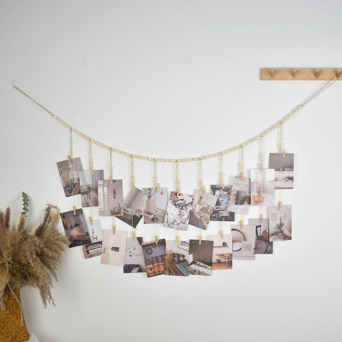 wood bead garland - product view 1