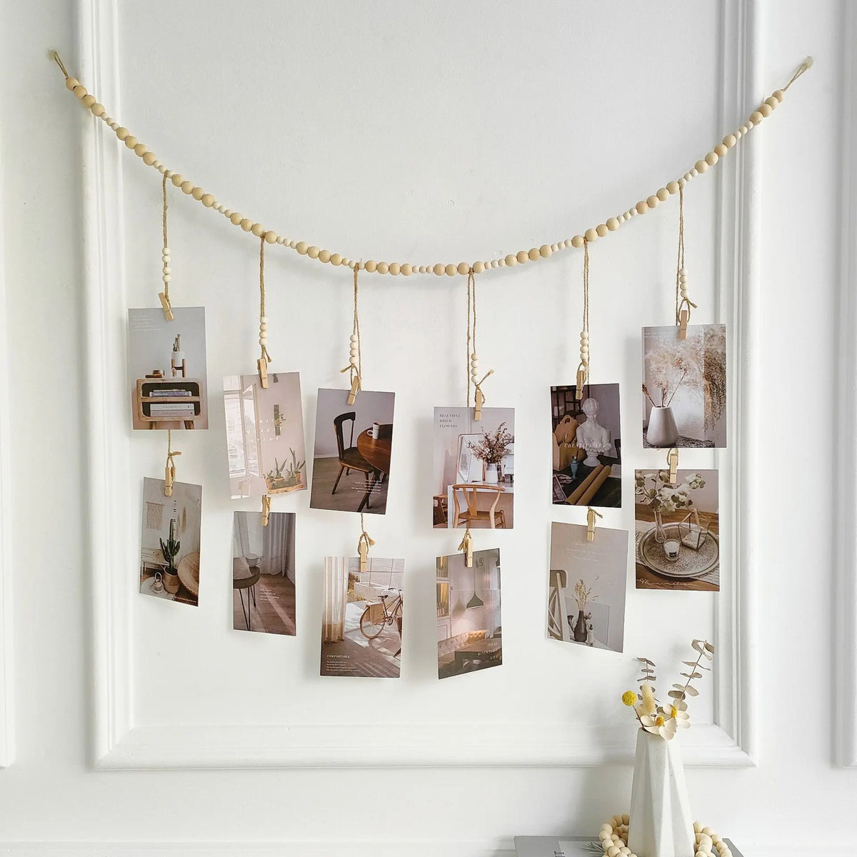 wood bead garland - product view 2