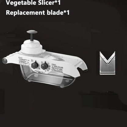 Adjustable Mandoline Slicer, Stainless Steel V-Shaped Detachable Blade, Uniform Fruit and Vegetable Cuts with Storage Basket - product view 2