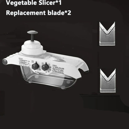 Adjustable Mandoline Slicer, Stainless Steel V-Shaped Detachable Blade, Uniform Fruit and Vegetable Cuts with Storage Basket - product view 3