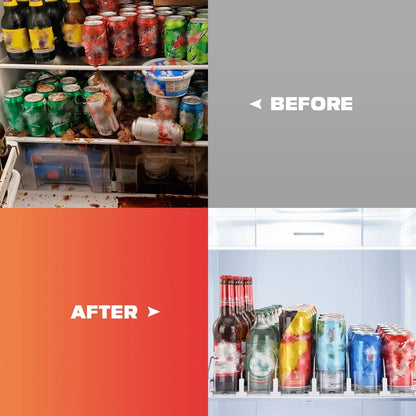 Refrigerator Can Organizer, Automatic Pusher, 6-Row Soda Dispenser Holding up to 30 Cans, Reusable XXL Beverage Rack - product view 4