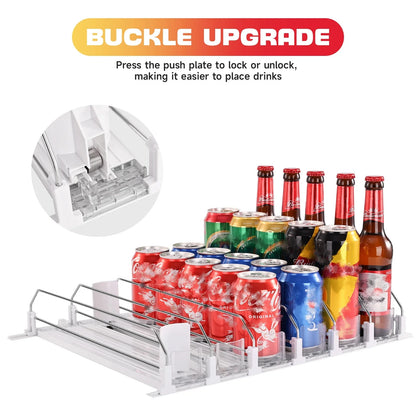 Refrigerator Can Organizer, Automatic Pusher, 6-Row Soda Dispenser Holding up to 30 Cans, Reusable XXL Beverage Rack - product view 6