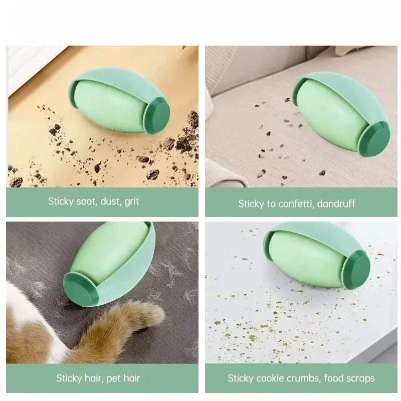 Reusable Washable Lint Roller, Compact Manual Pet Hair and Dust Remover, ABS Body, 10.1 × 6.5 cm, White or Green - product view 5